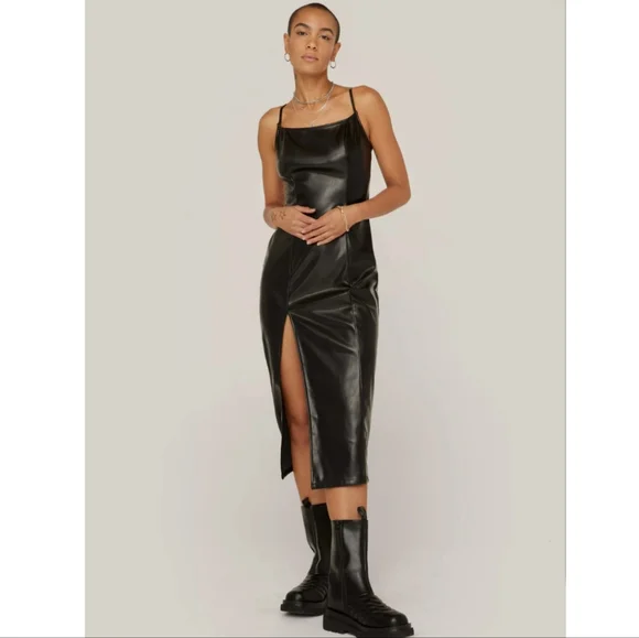 Nasty Gal | Dresses | Faux Leather Midi Dress | Poshmark